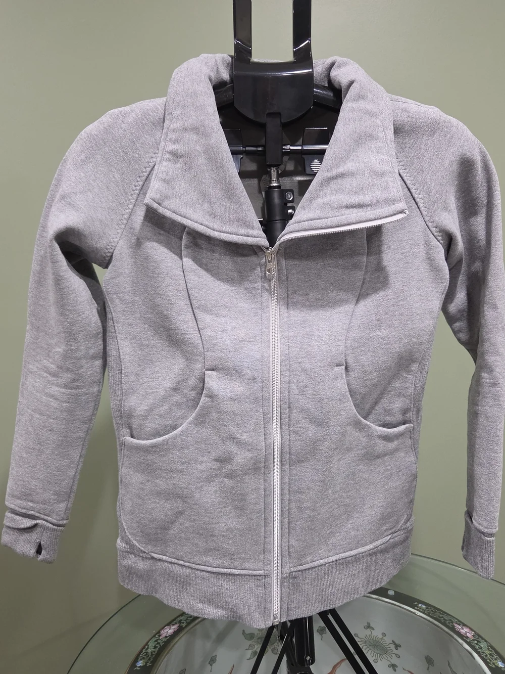 lululemon athletica Light Gray Full-Zip Bomber Jacket